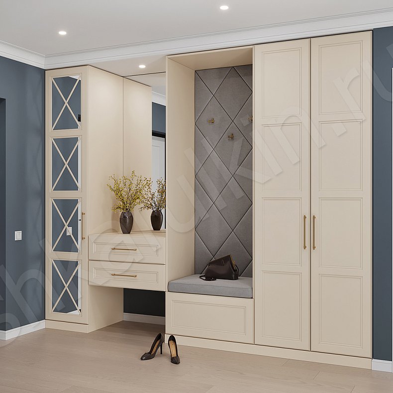 Прихожая Хемнэс Светлые Коричневый Классика 3х створчатые Прихожая Для вещей 1