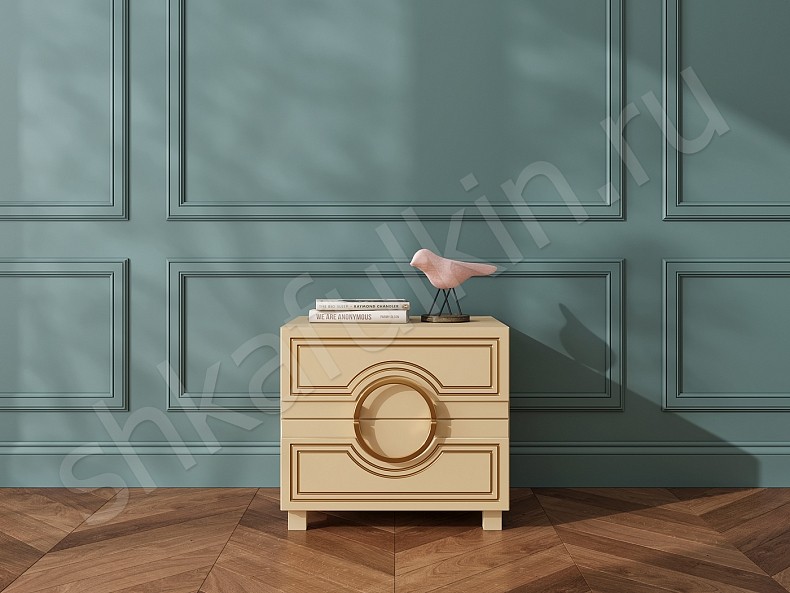 Тумба прикроватная София Серый Белый Черный Коричневый Светлые Темные Зеленый Золото Классика 2х створчатые Спальня Для декора