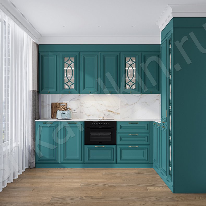 Кухня Роперро Green Зеленый Темные Синий Цветной Современный   Для посуды 1