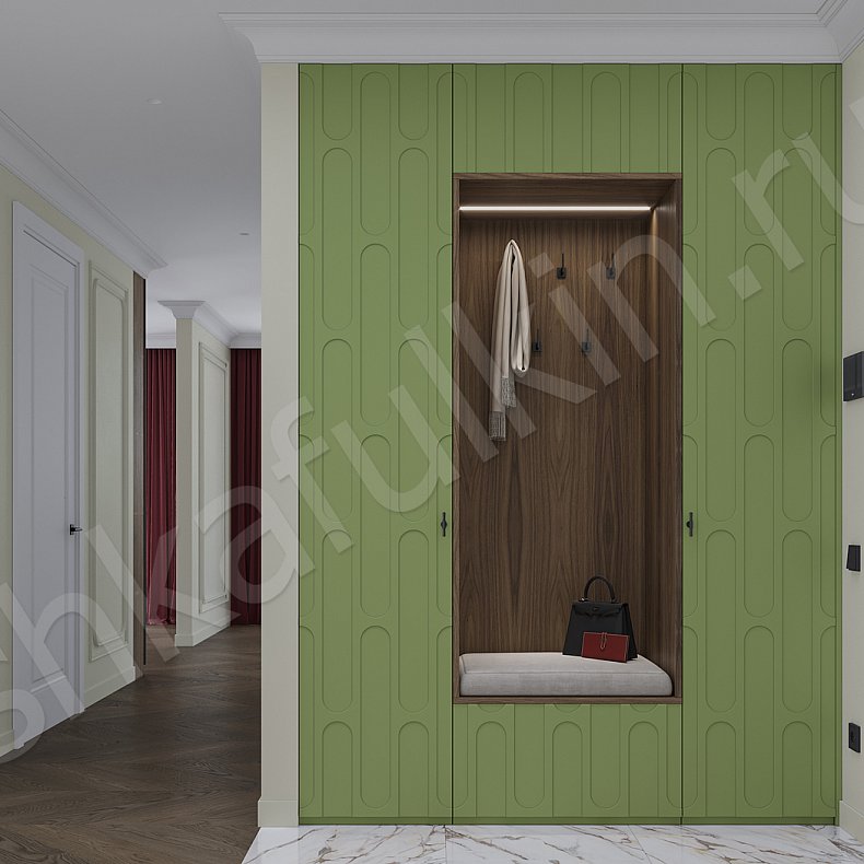 Прихожая Акаста Зеленый Светлые Древесный Цветной Современный Прихожая Для вещей 1