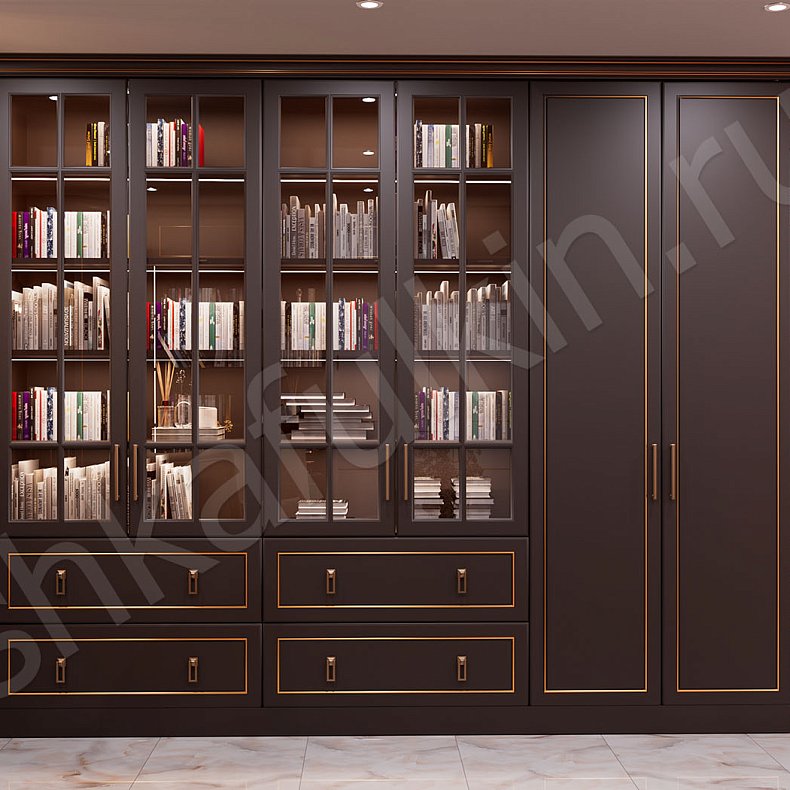 Библиотека Караваджио Темные Древесный Неоклассика Спальня Для посуды Для декора Для книг 7