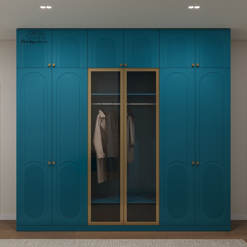 Прихожая Маурис Темные Синий Цветной Современный 6и створчатые Прихожая Для вещей