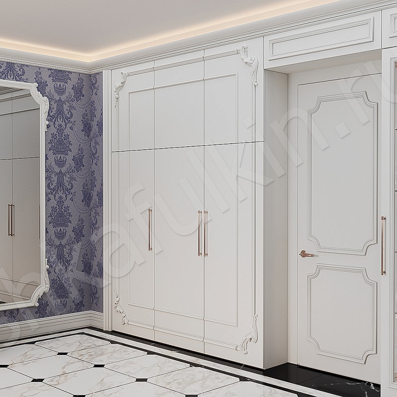 Шкаф Буазери Светлые Белый Классика 3х створчатые Гостиная 2