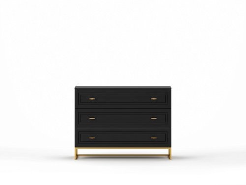Комод Брикелл Темные Белый Черный Коричневый Серый Синий Светлые Золото Неоклассика 3х створчатые Спальня Для белья Для декора Для вещей
