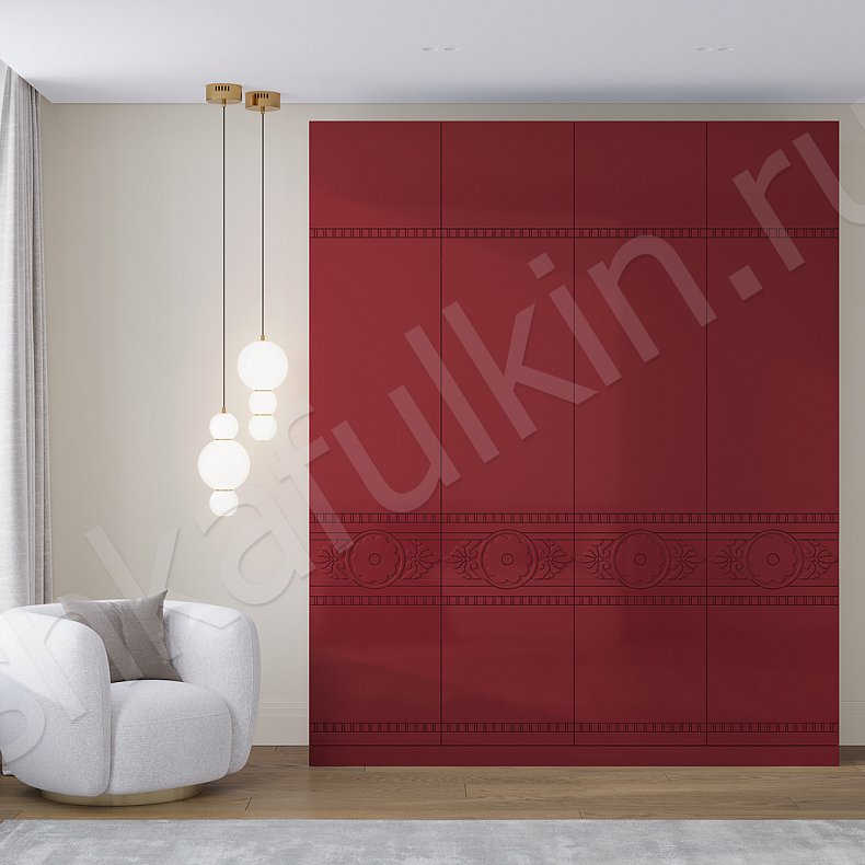 Шкаф Денница Зеленый Светлые Синий Розовый Красный Цветной Этнический 4х створчатые Гостиная Для вещей Для белья 2