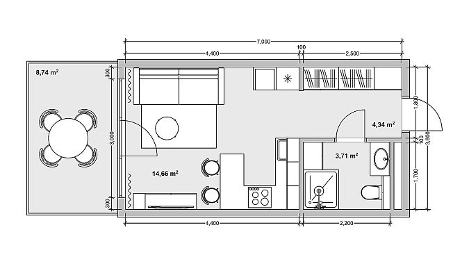 План проекта Кеплер ЖК Ола-Апарт 31 м²