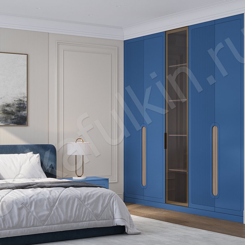Гарнитур Андромеда Светлые Синий Цветной Современный 4х створчатые Спальня Для вещей Для декора Для книг Для белья 1
