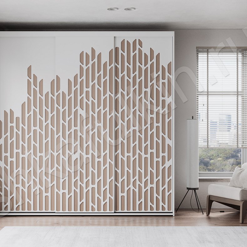 Шкаф-купе Тесоро Белый Современный 3х створчатые Гостиная Для вещей 1