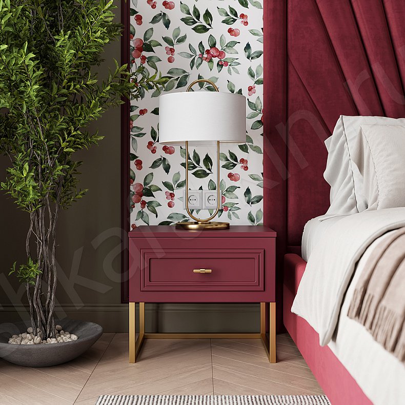 Гарнитур Новелла Темные Красный Цветной Неоклассика 5и створчатые Спальня Для вещей Для белья 3