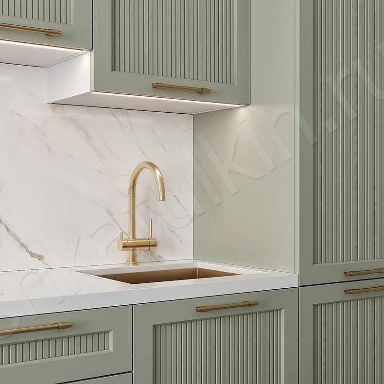 Кухня Шелдон Зеленый Светлые Цветной Неоклассика   Для посуды 6