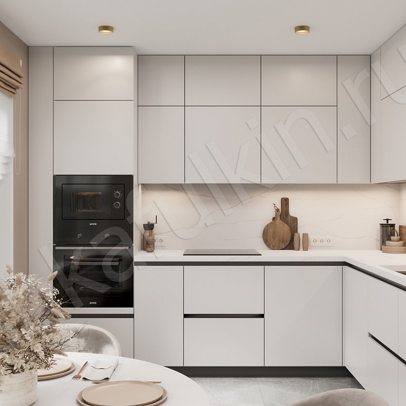 Кухня Кастамону Светлые Белый Минимализм   Для посуды 1