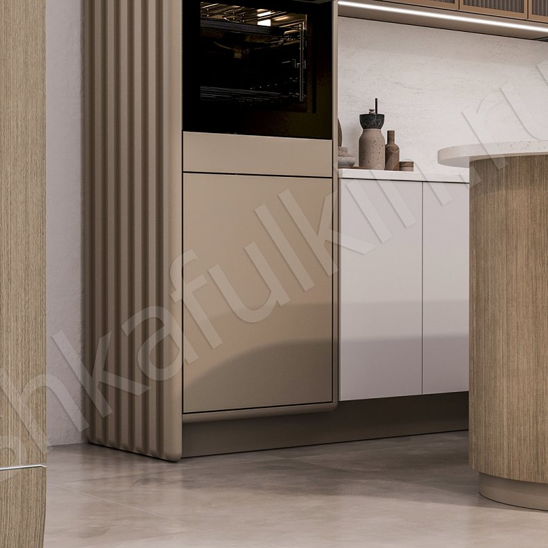 Кухня Кевин Светлые Коричневый Древесный Белый Современный Для посуды 5