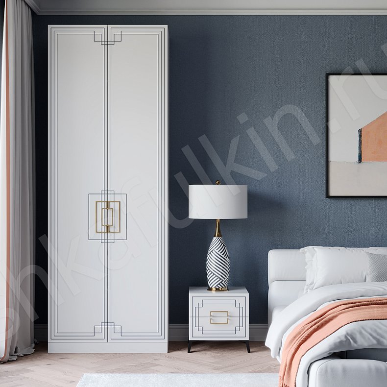 Шкаф белый 2 двери Метрополитан Белый Минимализм 2х створчатые Спальня Для вещей 1