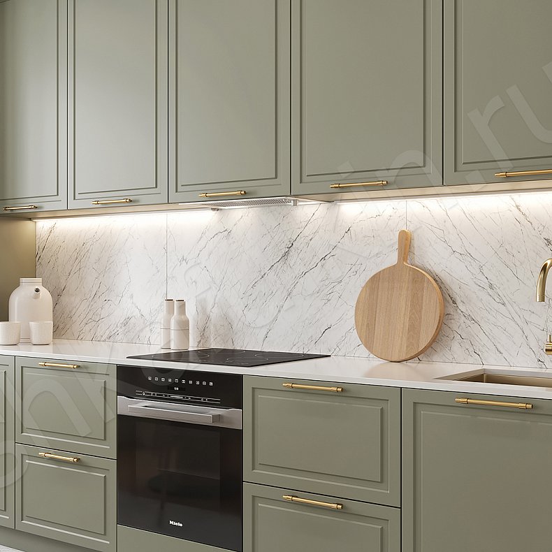 Кухня Брикелл Зеленый Светлые Белый Классика Для посуды 4