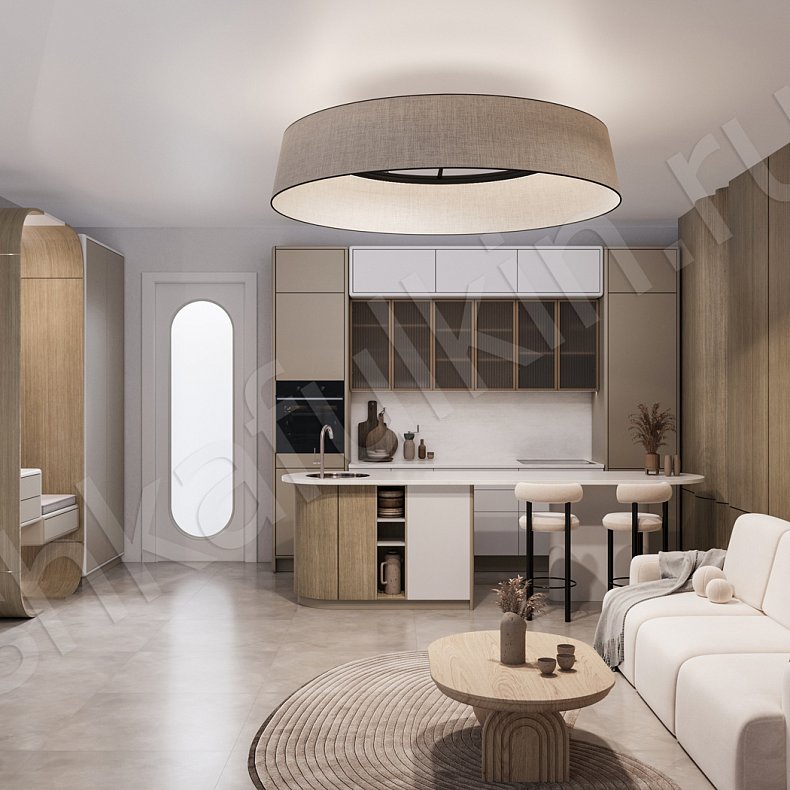 Кухня Кевин Светлые Коричневый Древесный Белый Современный Для посуды 1