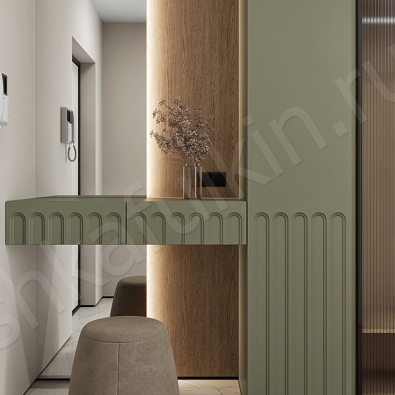 Прихожая Командор Зеленый Темные Коричневый Цветной Современный 4х створчатые Прихожая Для вещей 5