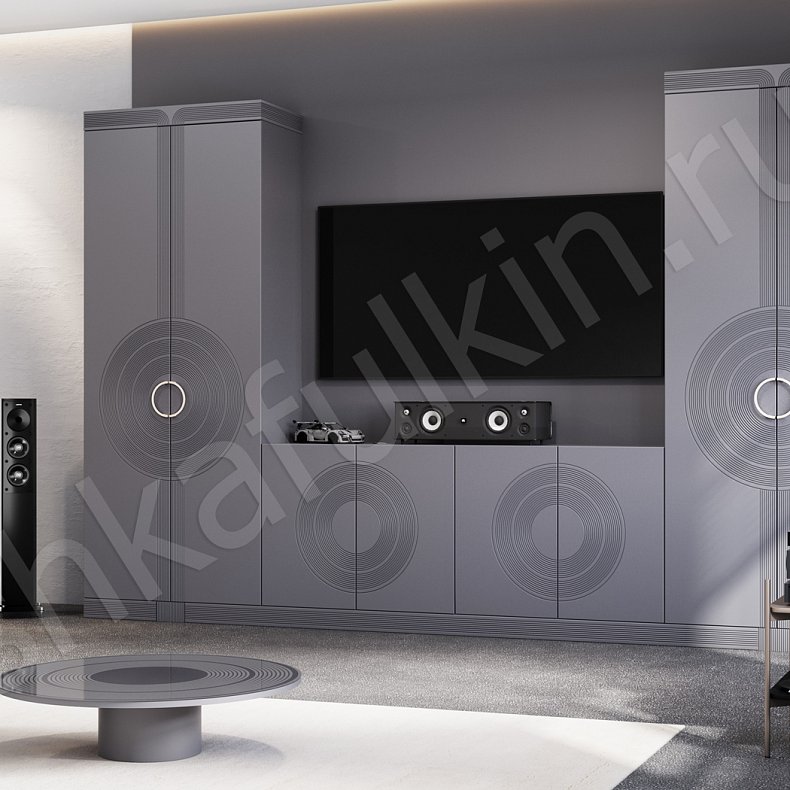 Гарнитур Атенза Серый Темные Современный 2х створчатые Гостиная Для вещей Для декора 2