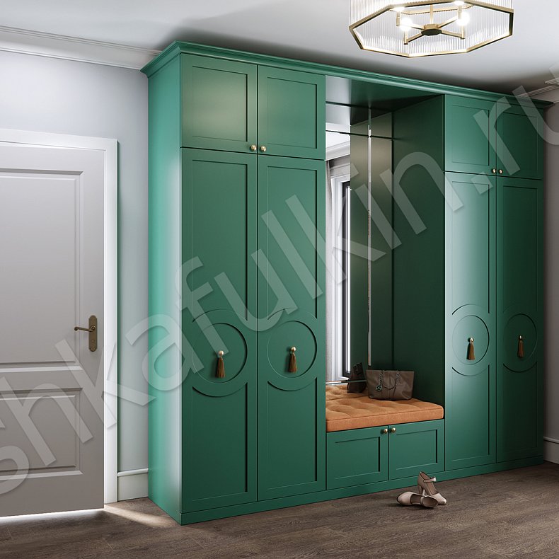 Шкаф Агава Зеленый Классика 4х створчатые Коридор Для вещей