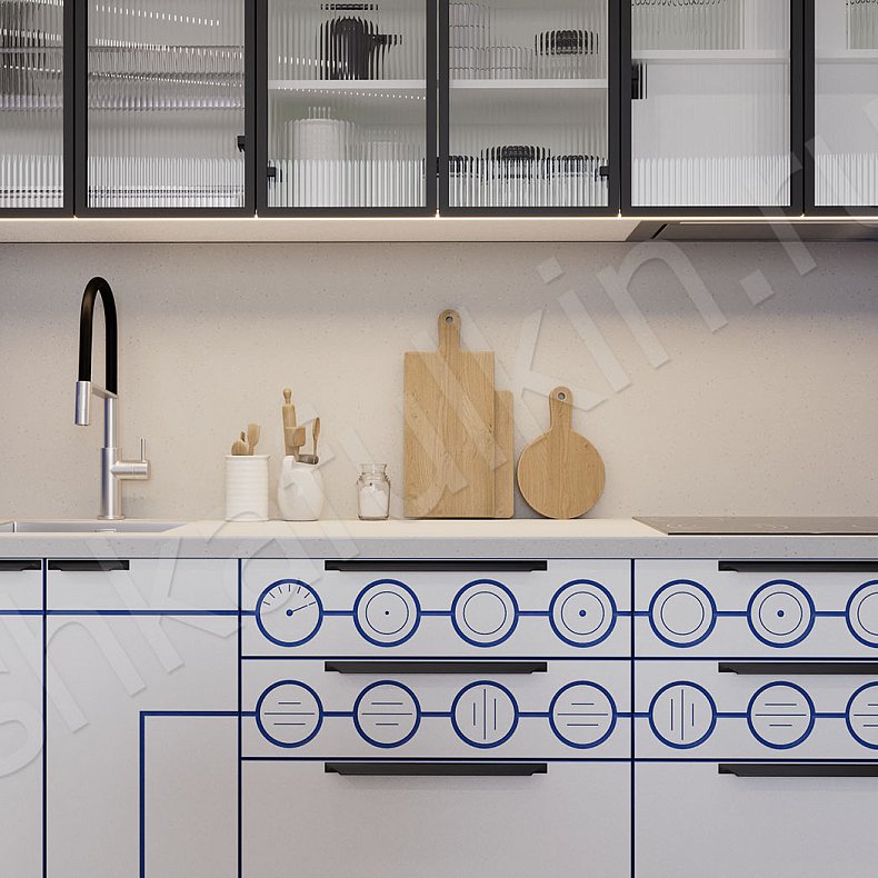 Кухня Авентадор Светлые Синий Цветной Белый Современный   Для посуды Для декора 2