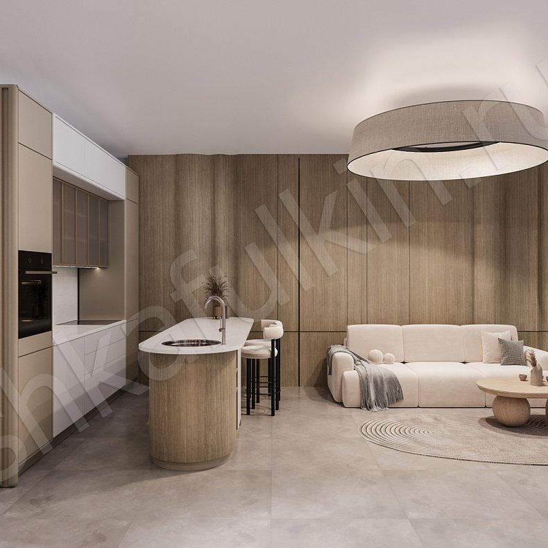 Кухня Кевин Светлые Коричневый Древесный Белый Современный Для посуды 3