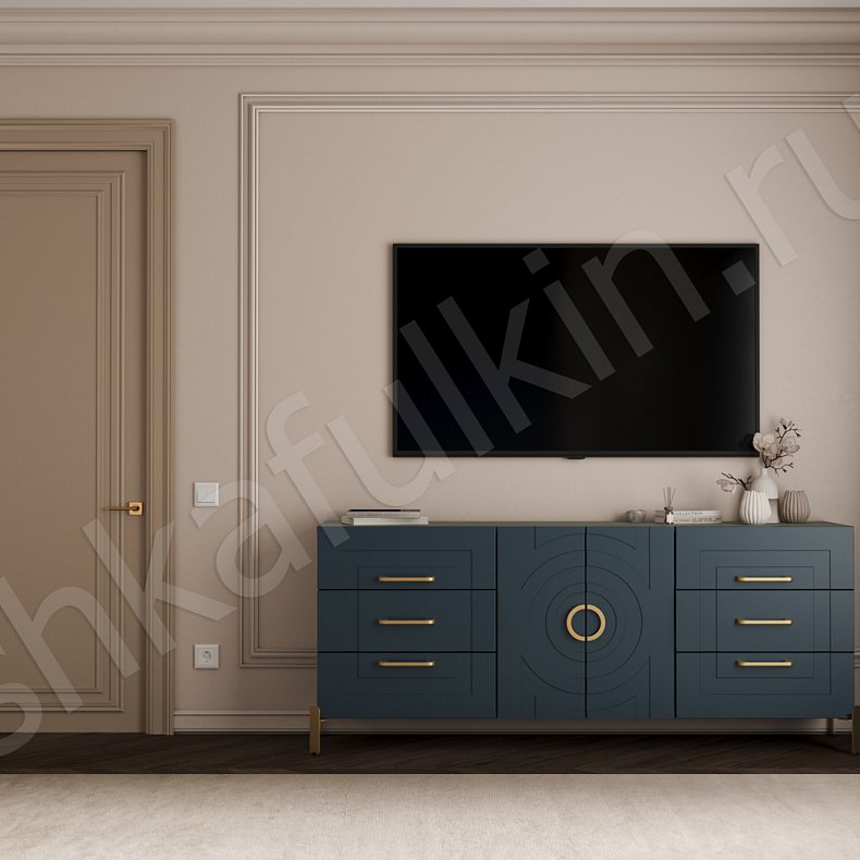 Встроенный шкаф Линдор Светлые Зеленый Неоклассика 4х створчатые Спальня Для белья Для декора Для вещей 13