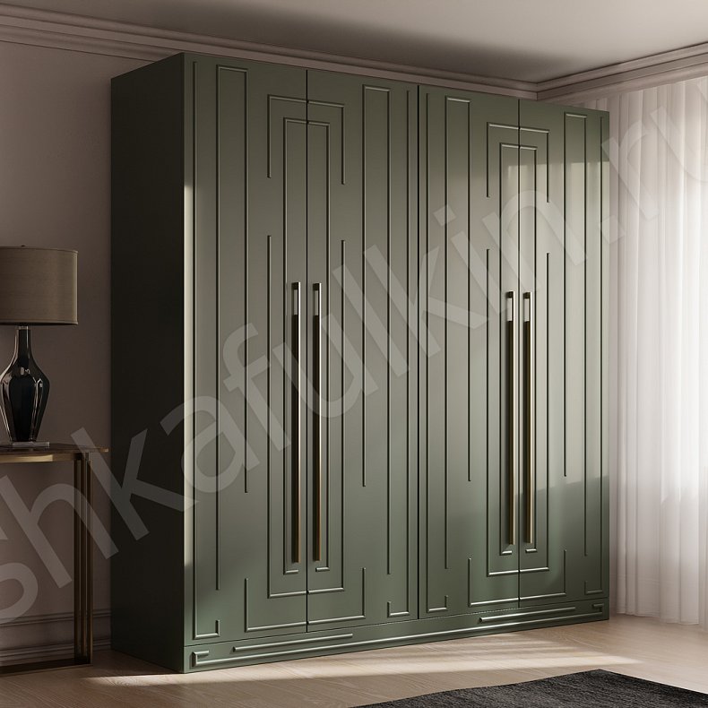 Шкаф Воланд Зеленый Модерн 4х створчатые Спальня Для вещей