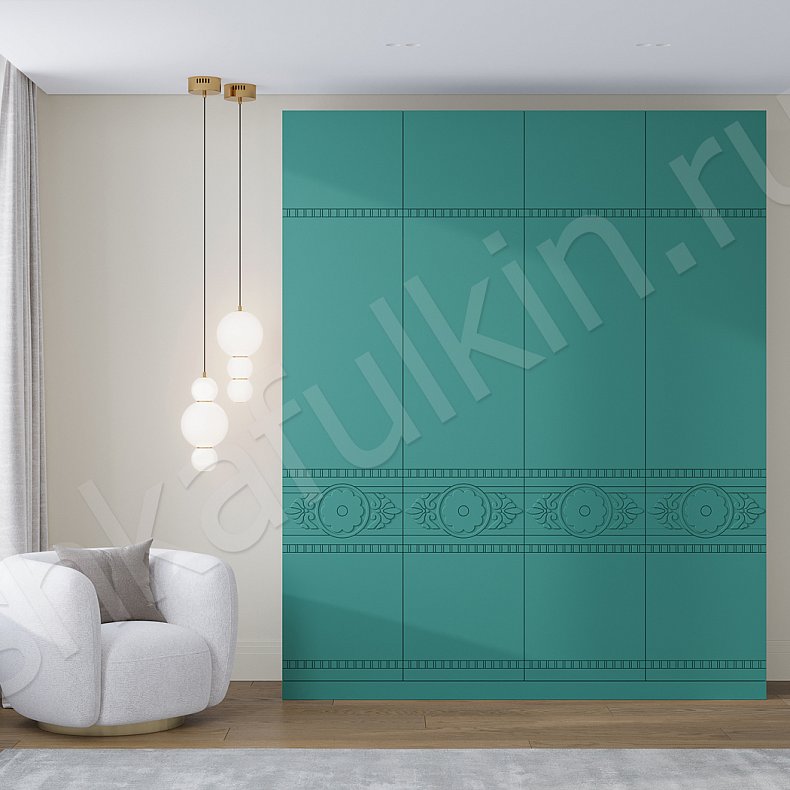 Шкаф Денница Зеленый Светлые Синий Розовый Красный Цветной Этнический 4х створчатые Гостиная Для вещей Для белья 4