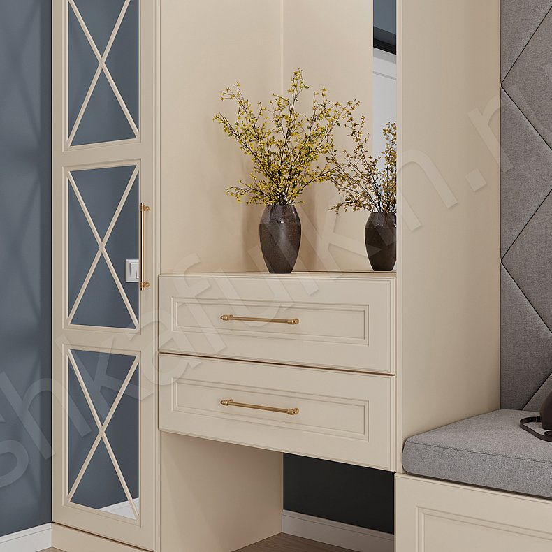 Прихожая Хемнэс Светлые Коричневый Классика 3х створчатые Прихожая Для вещей 2