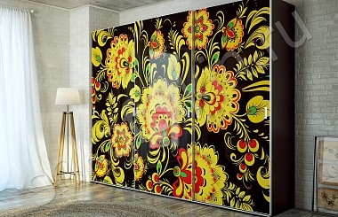 Корпусный шкаф-купе Хохлома