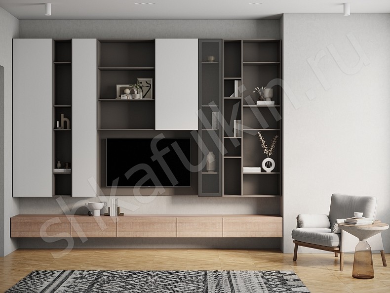 Стенка Арли Древесный  6и створчатые  Под ТВ