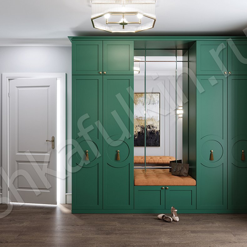 Шкаф Агава Зеленый Классика 4х створчатые Коридор Для вещей 1