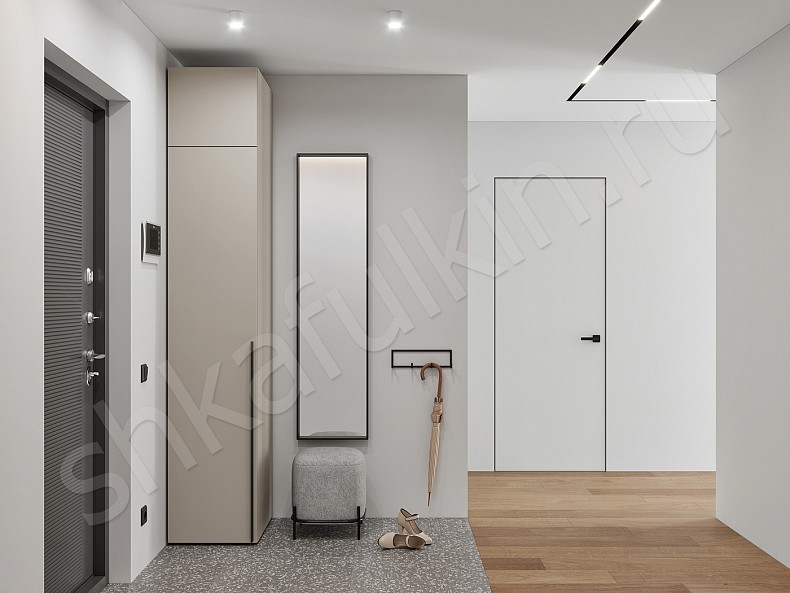 Прихожая 1 дверь Симпле Светлые Минимализм  Прихожая 