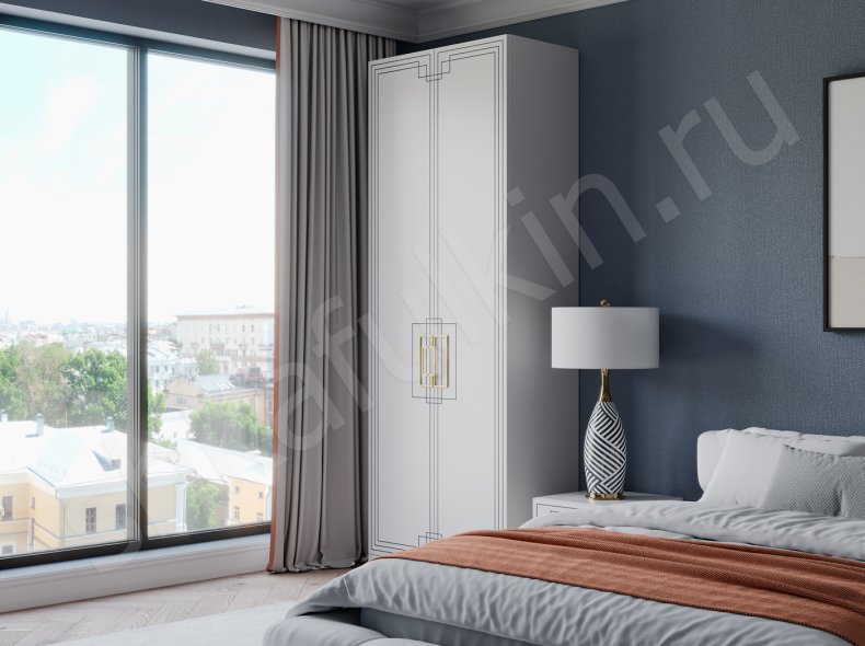 Изображение Шкаф  белый 2 двери Метрополитан