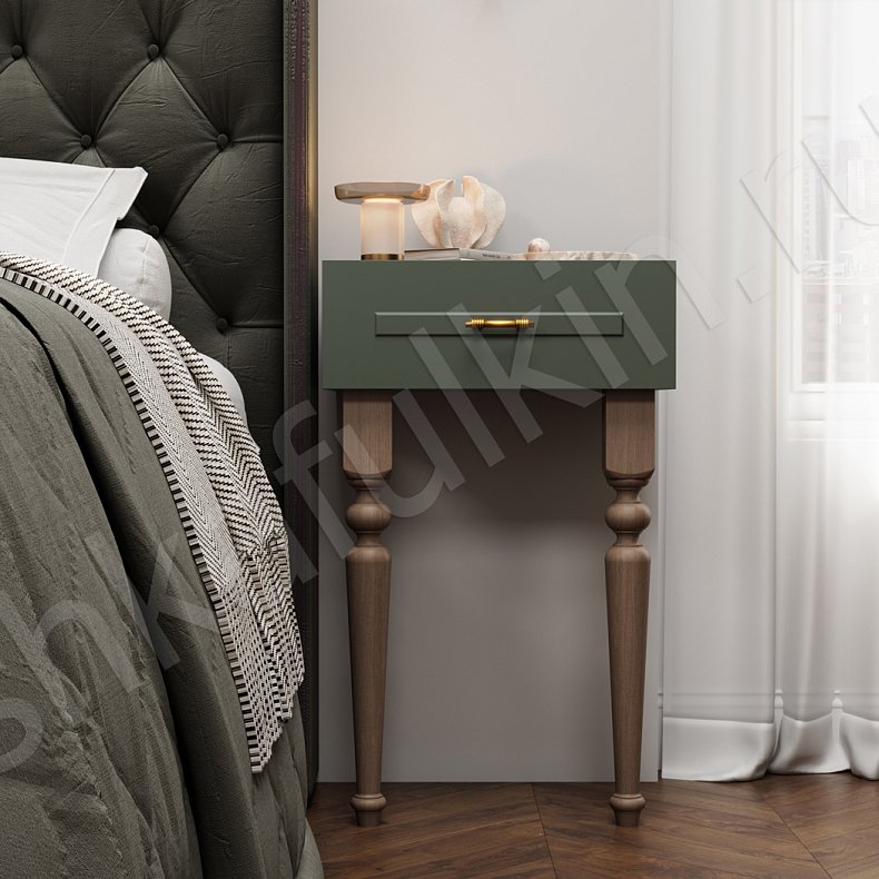 Спальня Линдор Зеленый Темные Цветной Неоклассика 5и створчатые Спальня Для вещей Для белья 6