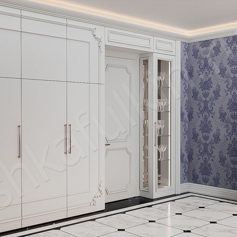 Шкаф Буазери Светлые Белый Классика 3х створчатые Гостиная 3