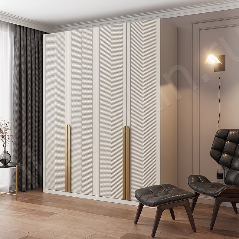 Шкаф Анабэль Белый Черный Светлые Темные Неоклассика 4х створчатые Гостиная Для вещей