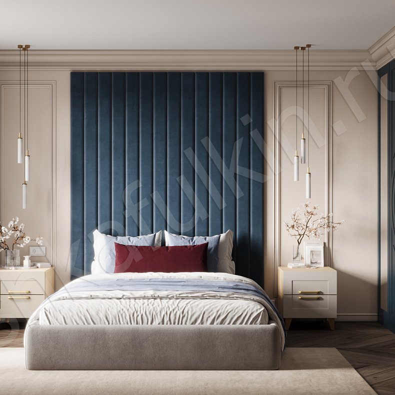 Встроенный шкаф Линдор Светлые Зеленый Неоклассика 4х створчатые Спальня Для белья Для декора Для вещей 3