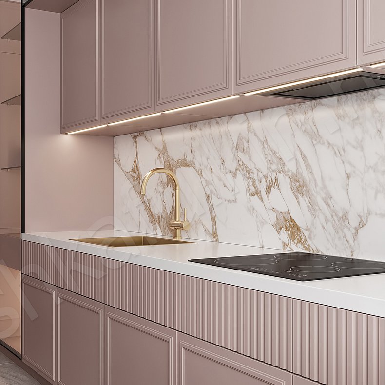 Кухня Мельпомена Светлые Розовый Современный Для посуды Для декора 4