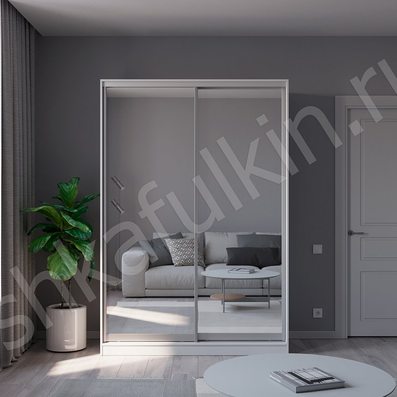 Шкаф-купе Зирро Светлые Белый Минимализм 2х створчатые Гостиная Для вещей 1