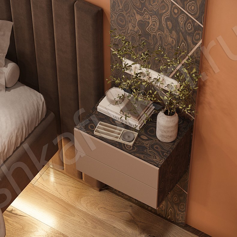 Гарнитур Эспрессо Темные Золото Древесный Современный 2х створчатые Спальня Для вещей Для белья 4