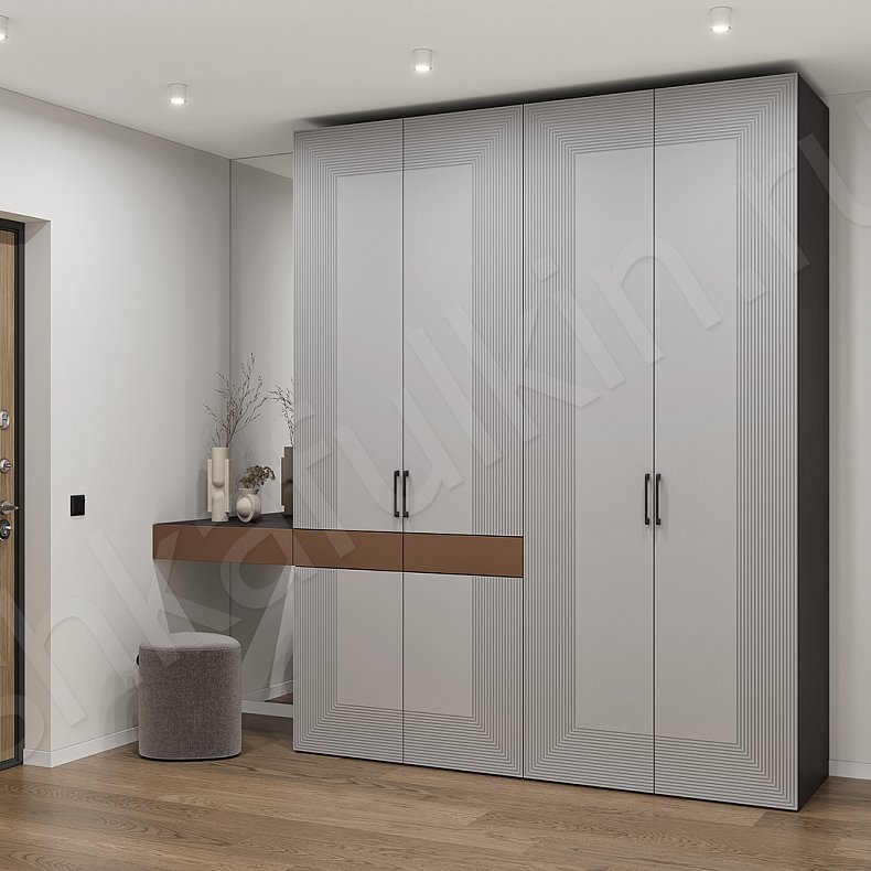 Прихожая Дарвин Цветной Серый Светлые Темные Зеленый Современный 4х створчатые Прихожая Для вещей 9