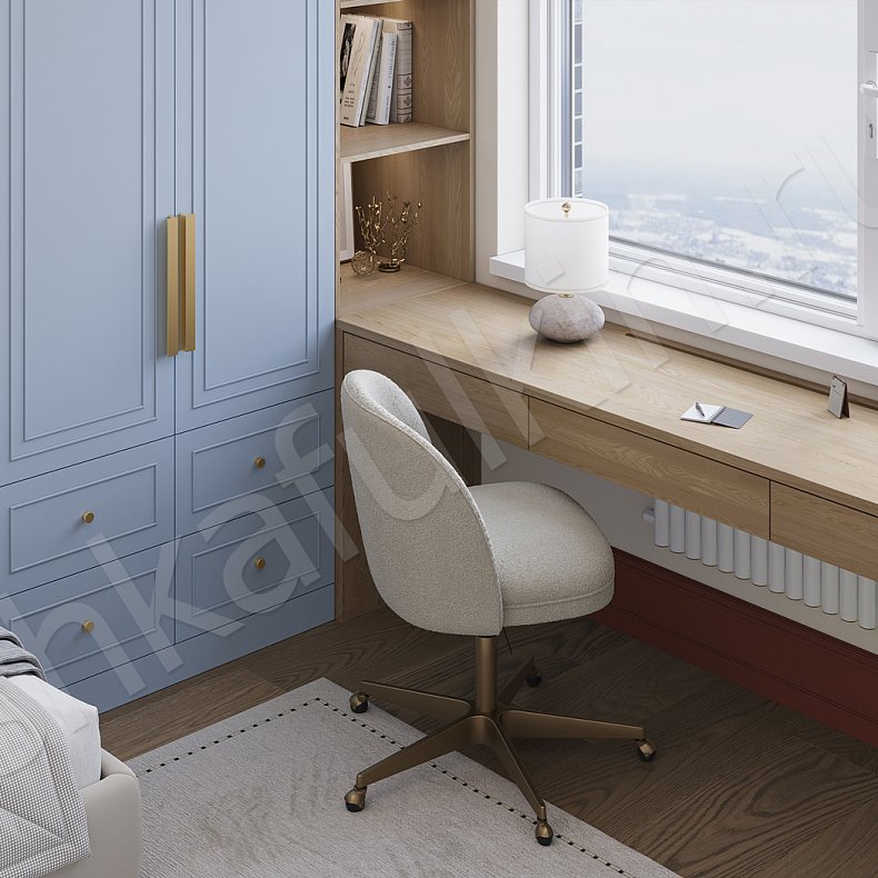 Детская Моррис Светлые Синий Цветной Неоклассика Детская Для вещей Для декора Для книг 6