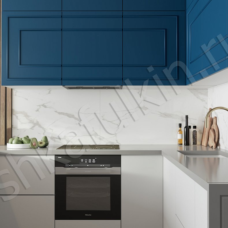 Кухня Джорджия Blue Синий Темные Неоклассика Для посуды 4