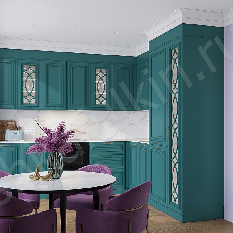 Кухня Роперро Green Зеленый Темные Синий Цветной Современный   Для посуды 2