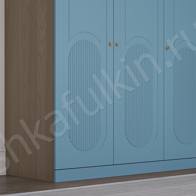 Гарнитур Маурис Светлые Синий Цветной Современный 3х створчатые Спальня Для вещей Для декора Для книг Для белья 3