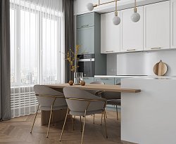 Джорджия ЖК Селигерская 60.9 м² Кухня прямая