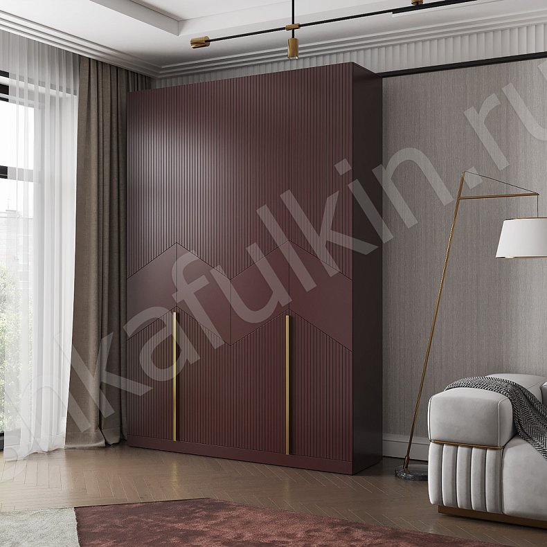 Шкаф 4 двери Ланвин Цветной Красный Темные Неоклассика  Гостиная Для вещей