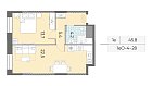 План проекта Артемис ЖК ЗИЛАРТ 45.8 м²