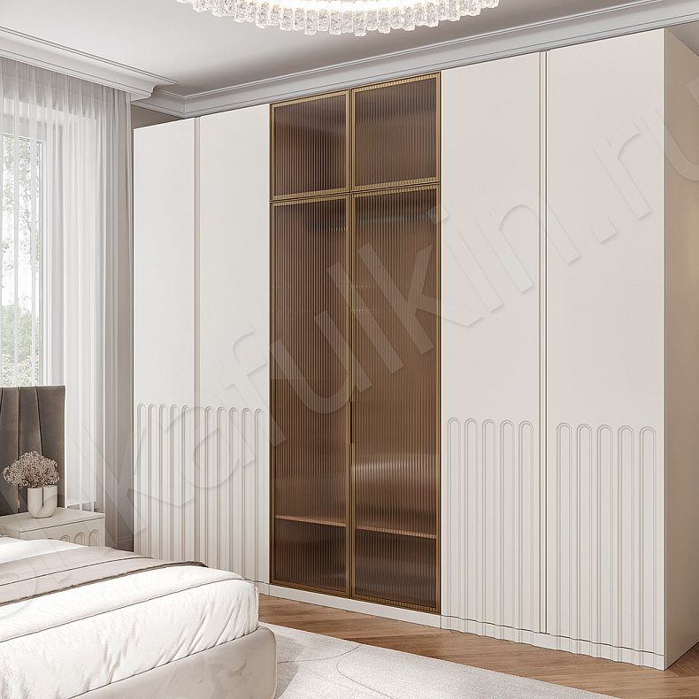 Гарнитур Командор Светлые Белый Цветной Синий Современный 6и створчатые Спальня Для белья Для декора Под ТВ Для вещей 11