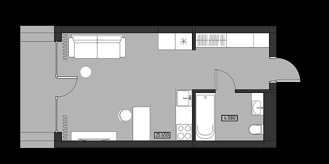 План проекта Монти ЖК Ола-Апарт 31 м²